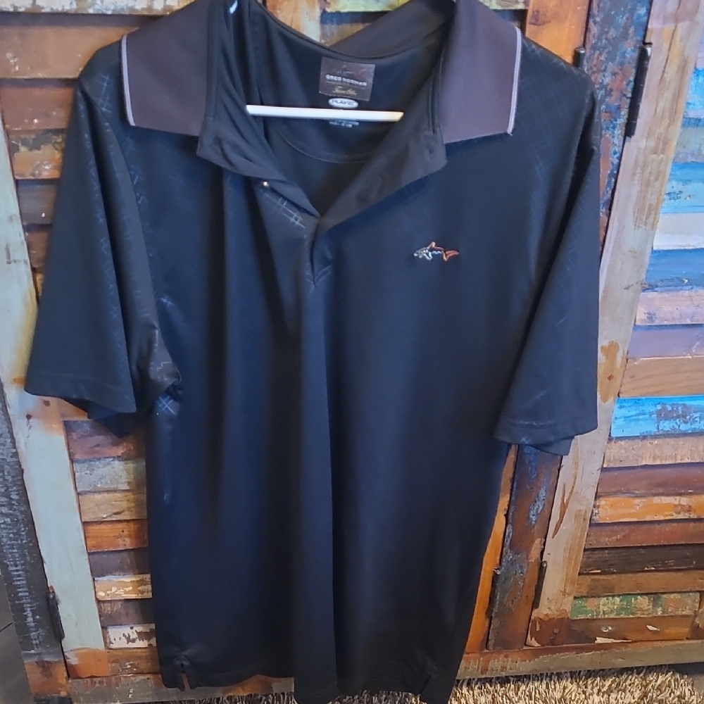 Greg Norman Collection Black Polo Shirt with Embroidered Logo